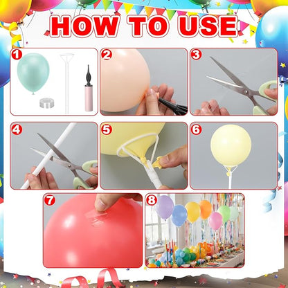 Seenelling 148 Pcs Back to School Rainbow Balloons Stand Table Centerpiece - Image 4
