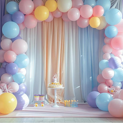 RUBFAC Pastel Blue Balloons Different Sizes 105pcs 5/10/12/18 Inch - Image 7