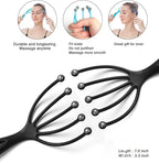 Head Massager,Protable Handheld SPA Scalp Massage Tool for Deep Relaxation & Stress Reduction Wet and Dry in The Office Home SPA (2-Pack) (Black Black)