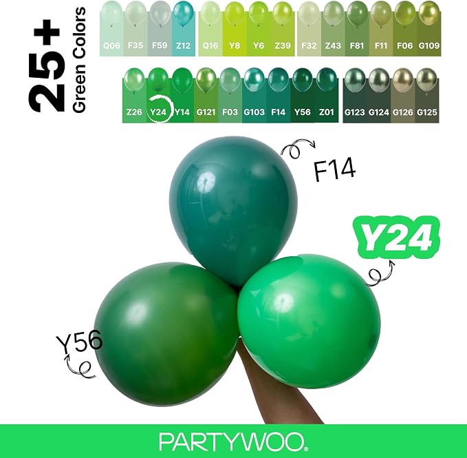 PartyWoo Green Balloons 100pcs Different Sizes of 36 18 12 10 5 Inch | Balloons - Image 4