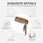 Men Women Cool Sports Sweatband Head Accessories for Yoga Fitness Spa, Elastic Multifunction Abstract Geometric Ethnic Tribal Style Hair Band Headdress
