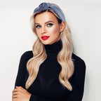 VELSCRUN White Blue Satin Knotted Headband - Wide Non-Slip Silk Turban Headbands for Women's Fashion, Hair Styling Accessories, and Gifts