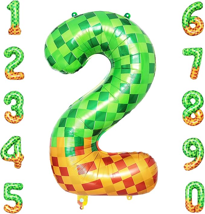 40 Inch Pixelated Number 2 Foil Balloon by TNCDJKPA