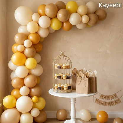 Yellow Beige White Balloons Retro Lemon Yellow Latex Balloons 12inch Helium - Image 3