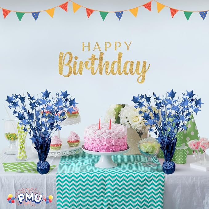 PMU 6 Pack Bursting Star Metallic Foil Spray Centerpiece-Royal Blue Balloon - Image 4