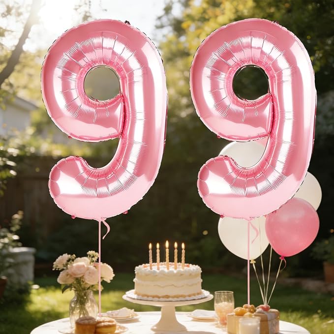 40 Inch Number 99 Balloons for 99th Birthday Party Decorations, 0-100 Jewelry - Image 3