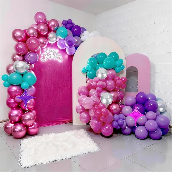 Pink Purple Blue Balloons - Image 4
