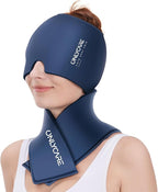 ONLYCARE Migraine Relief Cap and Neck Ice Pack Wrap Gel Set, Upgrade Headache Relief Cap and Shoulder Cold Pack, Hot and Cold Compress, Relief of Pain, Swelling, Office Pressure
