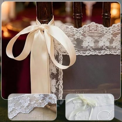 Bride & Groom Chair Signs for Wedding Sweetheart Table Decor Set of 2 | Sheer - Image 4