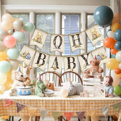 Oh Baby Banner for Winnie Baby Shower Decorations Classic Baby Shower Banner - Image 4