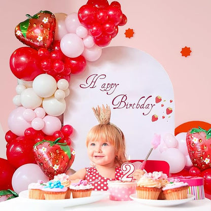 120pcs Strawberry Balloon Arch Garland Kit - Image 4