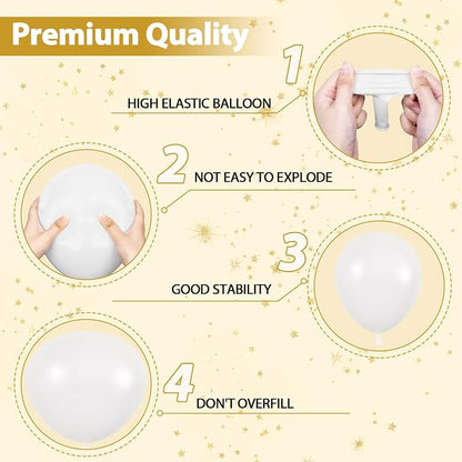 164Pcs Pearl White Balloons Garland Arch Kit Different Sizes | 18 12 10 5 inch - Image 4