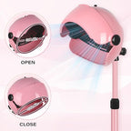 Professional Hooded Hair Dryer Pink,Stand Hair Dryer Bonnet with 3 Temperature Settings,Height Adjustable Sit Under Dryer on Wheels