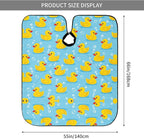 Extra Large Hair Styling Cape, Haircut Apron Yellow Rubber Ducks Soap Bubbles Blue Haircuting Salon Cape Gown for Hair Cutting Styling