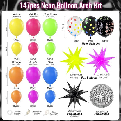 147pcs Neon Balloon Arch Kit - Image 2