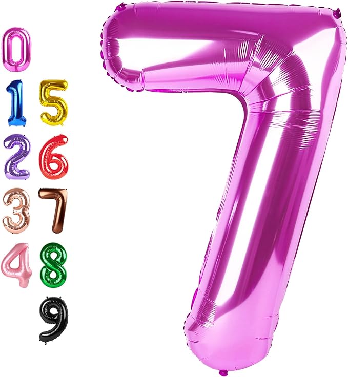 Number Balloons Pink 7 Balloon 40 inch by Enyeopd