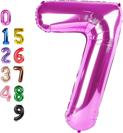 Number Balloons Pink 7 Balloon 40 inch by Enyeopd