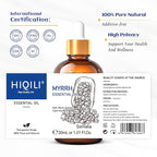 HIQILI Myrrh Essential Oil, for Skin, Massage, 100% Pure & Natural - 1.01 Fl Oz