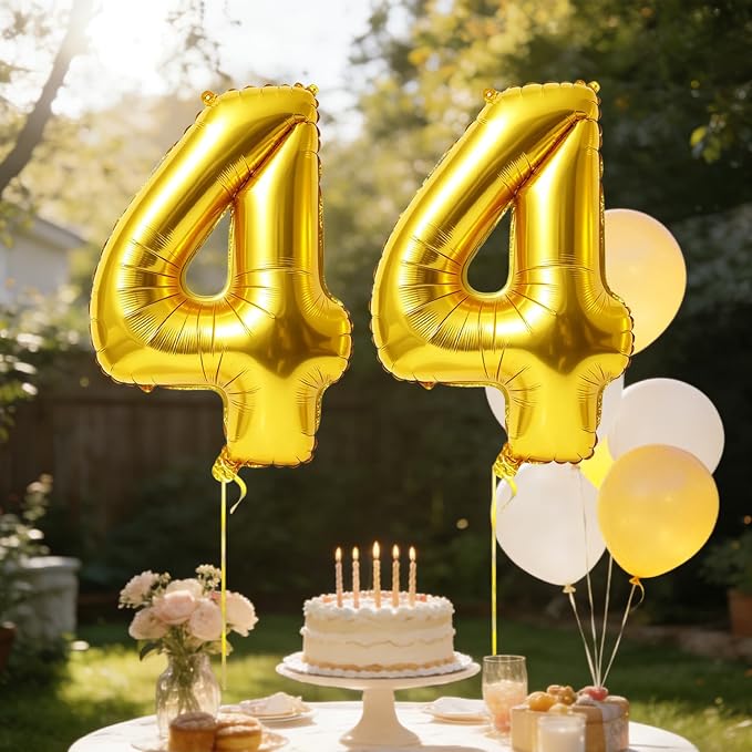 40 Inch Number 44 Balloons for 44th Birthday Party Decorations, 0-100 Gold - Image 3