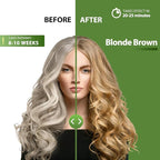 Blonde Brown Hair Dye Shampoo for Gray Coverage - 3 IN 1 Hair Color Shampoo with Argan Oil & Ginseng, Ammonia & Paraben Free, Long Lasting Semi-Permanent Natural Color for Women & Men (500ml)