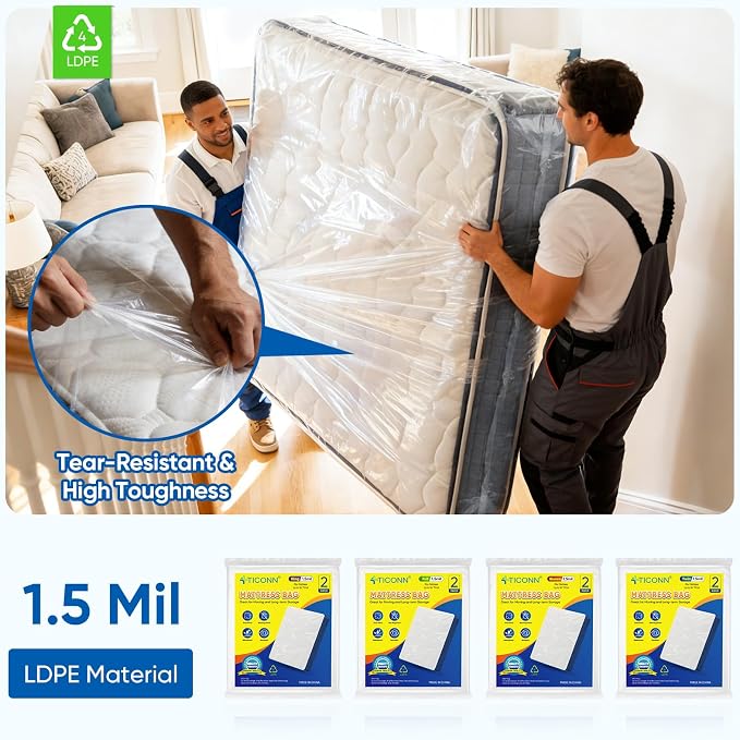 TICONN 1PK Plastic Mattress Bag - Image 7