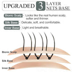 SEGO Hair Toppers for Women Real Human Hair with Front Bangs, Clip in Toppers with Thinning Hair 150% Density Silk Base -12 Inch #12/613 Golden Brown Mix Bleach Blonde