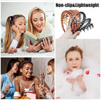 LAPOHI 8 PCS Non Slip Fashion Plastic Headbands with Teeth Skinny Hair Band Combs Hair Hoop Hair Accessory for Women Men Hair Decorations