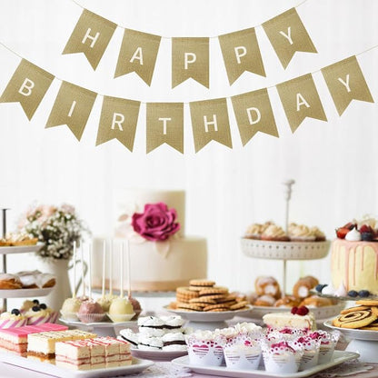 15pcs Blank Customizable Burlap Banner Set - Image 9