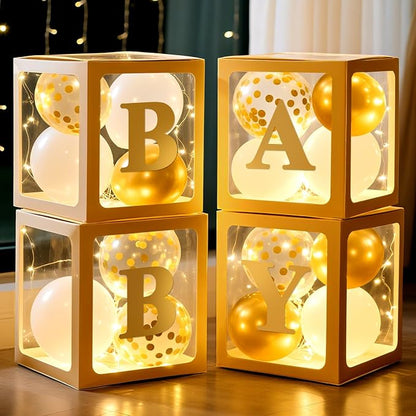 Ledido Baby Boxes with Letters for Baby Shower Decorations by Ledido