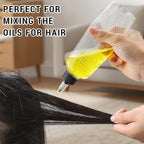 3 Pack Hair Oil Bottle, 8.5oz Plastic Squeeze Oil Applicator Bottle for Hair Scalp Root Dye Twist-On Top Tip Cap with Clear Graduated Scale