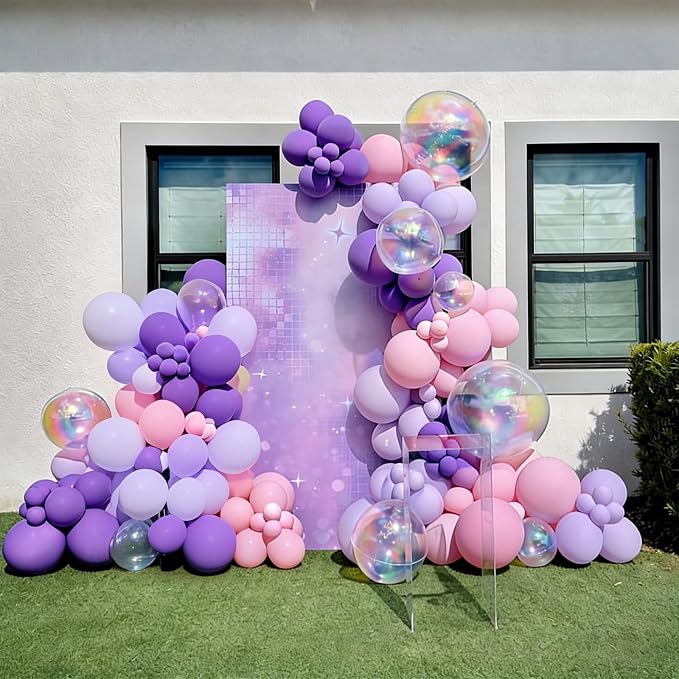 Lukiituke Pink and Purple Balloon Arch Kit - Image 5