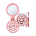 Mini Detangler Travel Hair Brush with Mirror, Makaron Hair Brushes for Women, Men and Kids, Unique 3D Flexible Design for All Hair Types, Styling Accessory, Travel Essentials for Women (PINK)