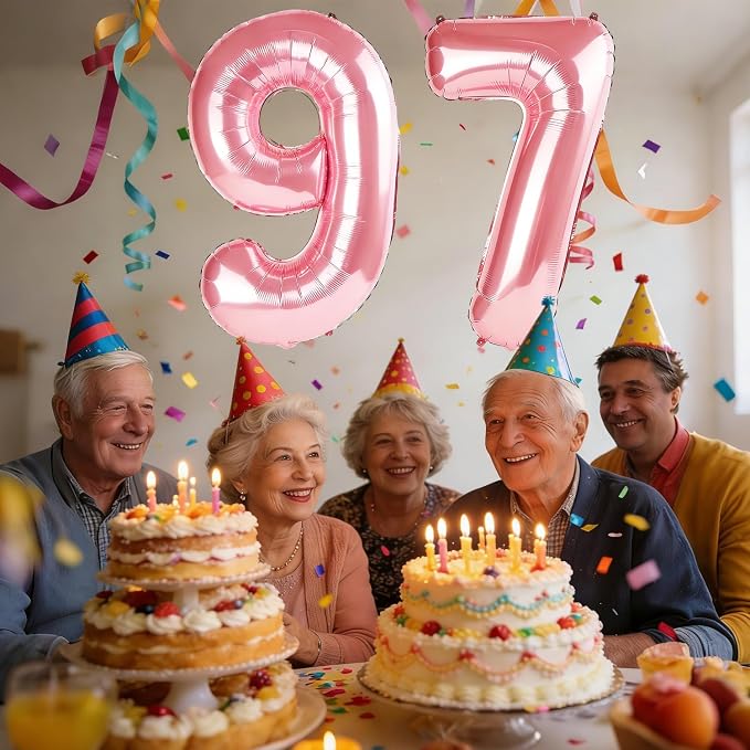 40 Inch Number 97 Balloons for 97th Birthday Party Decorations, 0-100 Jewelry - Image 2