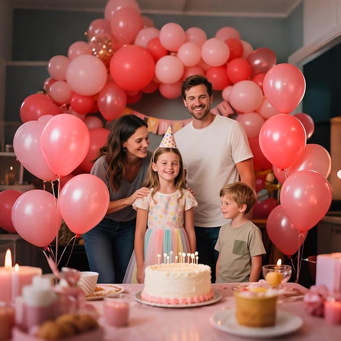 110pcs Coral Red Balloon 12 Inch, Coral Red Latex Balloons - Image 6