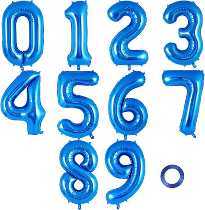 16 Inch Number 0-9 balloons, Small Mylar Numbers Balloon Custom Digital Balloons by AIQINHU