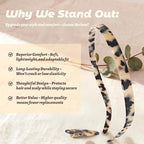 Hair Bands Eyewear-Friendly Design, Hairbands for Women - Non-Slip Thin Headbands with Teeth, No Pressure & No Headache Sunglasses Headband (Beige Tortoiseshell)