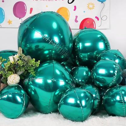 12Pcs Dark Green Round Foil Balloons, Metallic Green Foil Balloon - Image 3