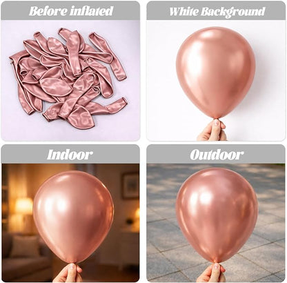 Voircoloria 130pcs Rose Gold Balloons Garland Arch Kit, 18 12 10 5 Inch | - Image 3