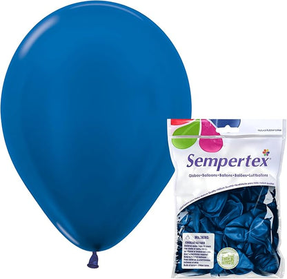 Sempertex Round Metallic Blue Balloons, 11 Inch, Graduation, Baby Shower by Sempertex