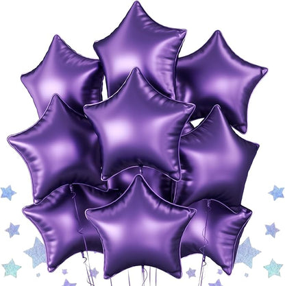 Purple Star Foil Balloons, 18 Inch Metallic Stars Aluminum Balloon Helium by BIAPIAN