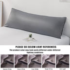 Body Cooling Pillow Cases Cover, Bamboo Rayon Dark Grey Body Pillowcases with Zipper Closure, Cool and Breathable Pillow Case for Hot Sleepers and Night Sweats, 20x54 inches