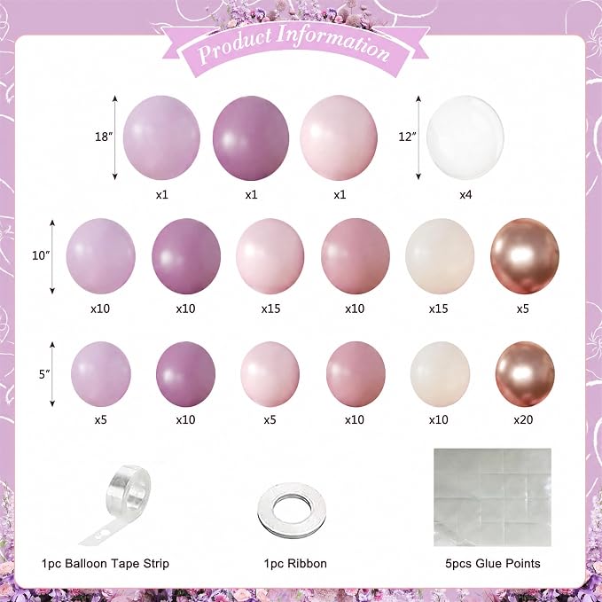 Pink and Purple Balloon Arch Kit - Image 5