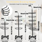 Braiding Rack Stand for Hair | Height Adjustable Storage Rack | Hair Stand | for Home Workstation Braiding Service Extension Installation Mobile Styling Beauty Training Professional Competition