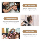 AIMIKE 12pcs Professional Hair Clips for Styling Sectioning, Non Slip Duck Billed Hair Clips with Silicone Band, Salon and Home Hair Cutting Clips for Hairdresser, Women, Men - Brown & Apricot & Black