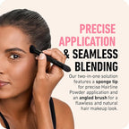 BOLDIFY Dual-Ended Hairline Powder Brush - Precision Makeup Brush Set with Sponge Tip for Seamless Blending - Ideal as a Concealer Brush, Hair Contour Brush, and Root Touch Up