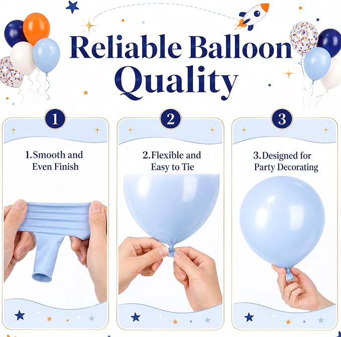 Navy Blue Orange Balloons - Image 3