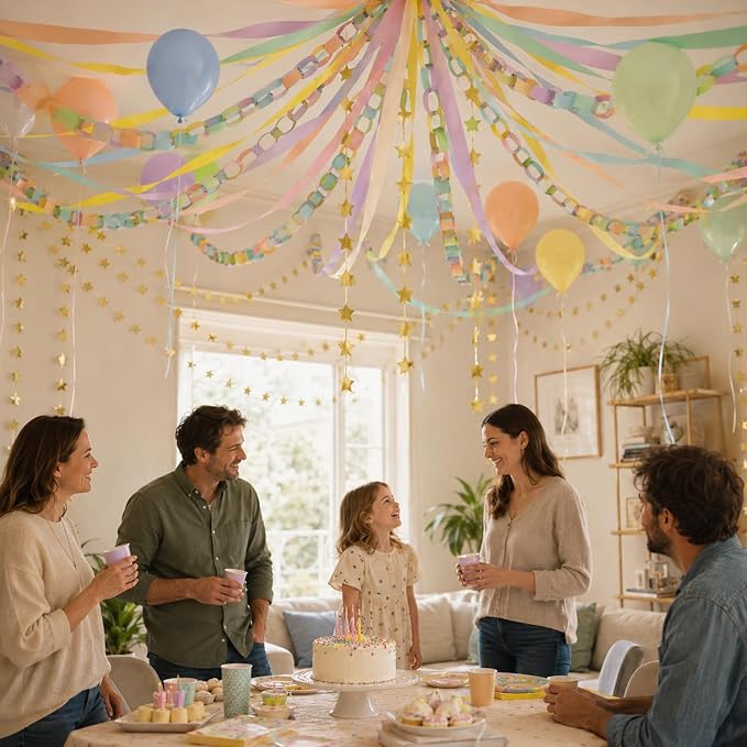 360 Sheets Colorful Paper Chains Strips and Star Garland - Image 5