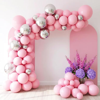 RUBFAC Pastel Pink Balloons Different Sizes Light Pink Balloon Arch 154pcs | - Image 5