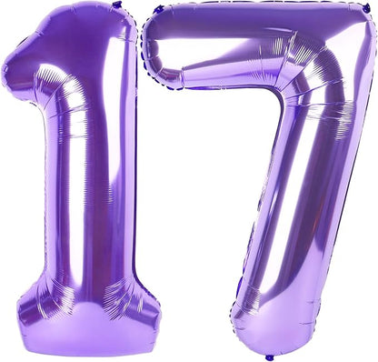 Number Balloon Purple Number 17 by Mluchee