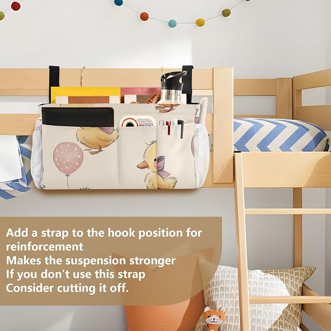 Bedside Caddy Metal Frame Hanging Organizer Bunk Bed Dorm Accessories Hook And - Image 6